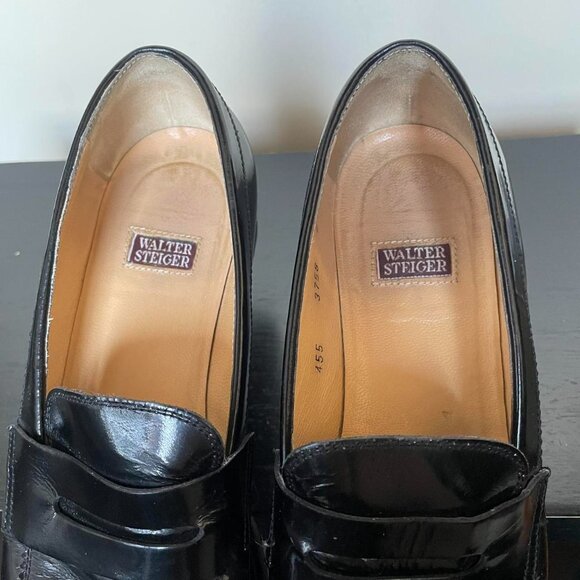 Walter Steiger black leather chunky lug sole loafers - Picture 4 of 6